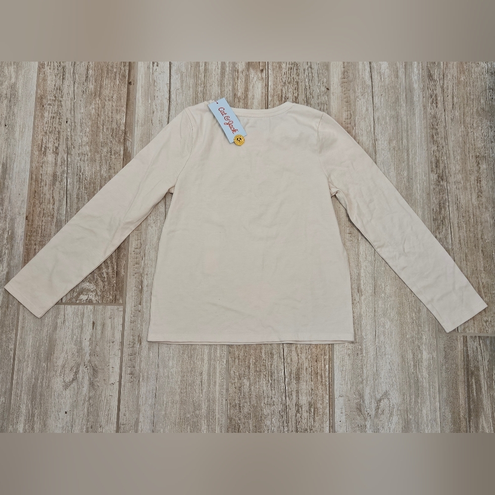 Girls' Long Sleeve Beige T Shirt - Picture 3 of 3